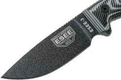 ESEE Model 3 Schwarze Klinge 3D Schwarz Graues G10 Survivalmesser 3PMB-002 Schwarze Scheide + Gürtelclip -Survival Knife Shop EE 3PMB 002 03 esee knives
