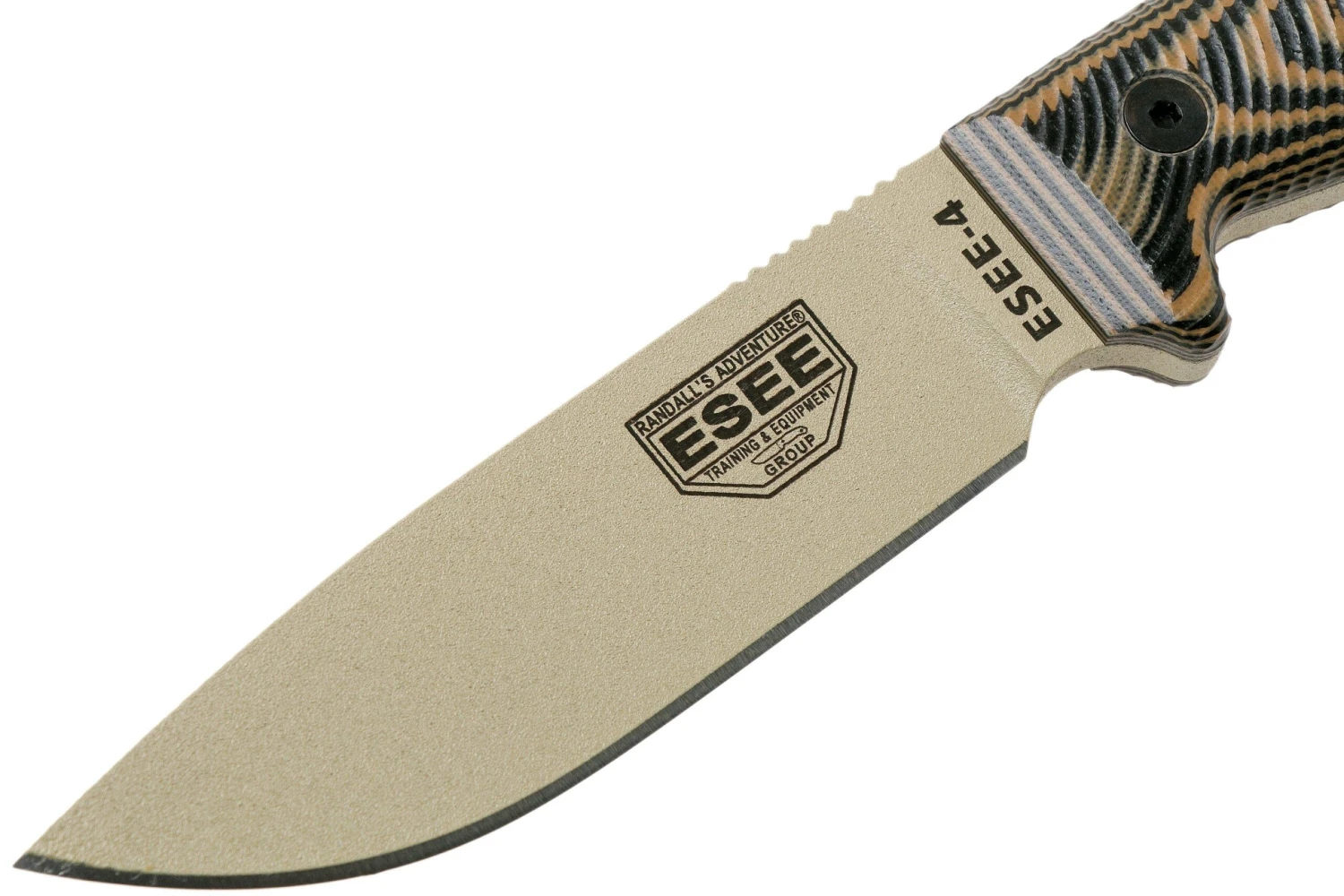 ESEE Model 4 Desert Tan Klinge 3D Kojoten-Schwarzes G10 Survivalmesser 4PDT-005 Schwarze Scheide + Gürtelclip 5 ESEE Model 4 Desert Tan Klinge 3D Kojoten-Schwarzes G10 Survivalmesser 4PDT-005 Schwarze Scheide + Gürtelclip – Bild 3