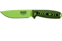 ESEE Model 4 Venom Grüne Klinge 3D Neon Schwarz Grünes G10 Survivalmesser 4PVG-007 Schwarze Scheide + Gürtelclip