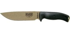 ESEE Model 6 Dark Earth Klinge 3D, Schwarzes G10 Survivalmesser 6PDE-001 Schwarze Scheide + Klemmplatte