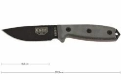 ESEE Model 3 Schwarze Klinge, Grauer Handgriff 3P-MB-B Mit Scheide + Clip Und MOLLE-back