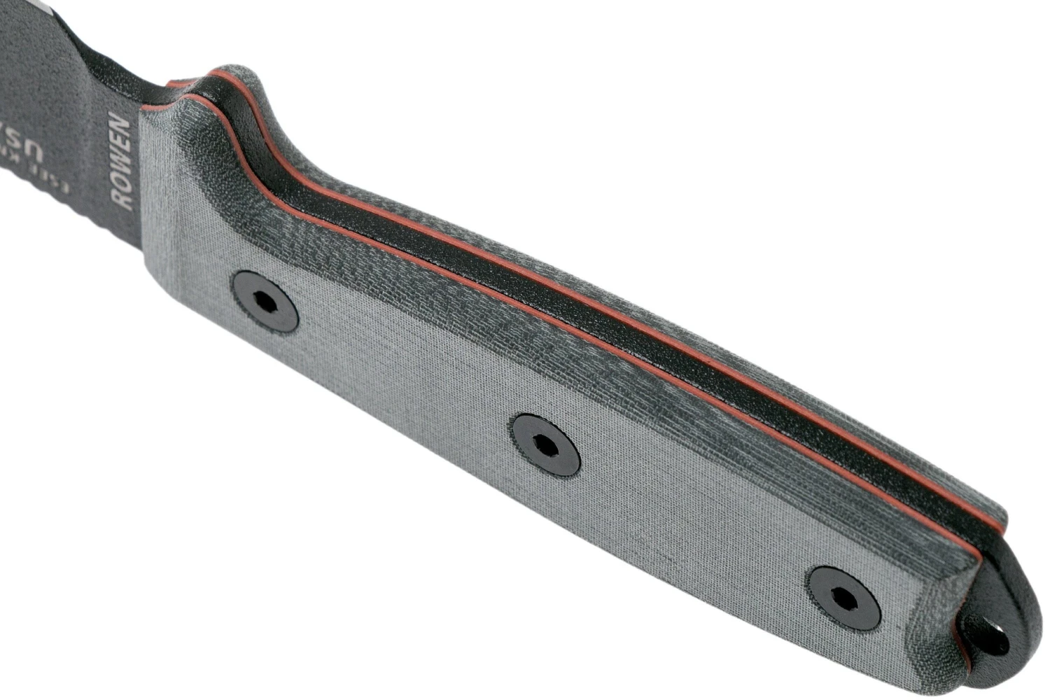 ESEE Model 3 Modifizierter Knauf Schwarze Klinge, Grauer Handgriff 3PM Mit Scheide + Clip 5 ESEE Model 3 Modifizierter Knauf Schwarze Klinge, Grauer Handgriff 3PM Mit Scheide + Clip – Bild 3