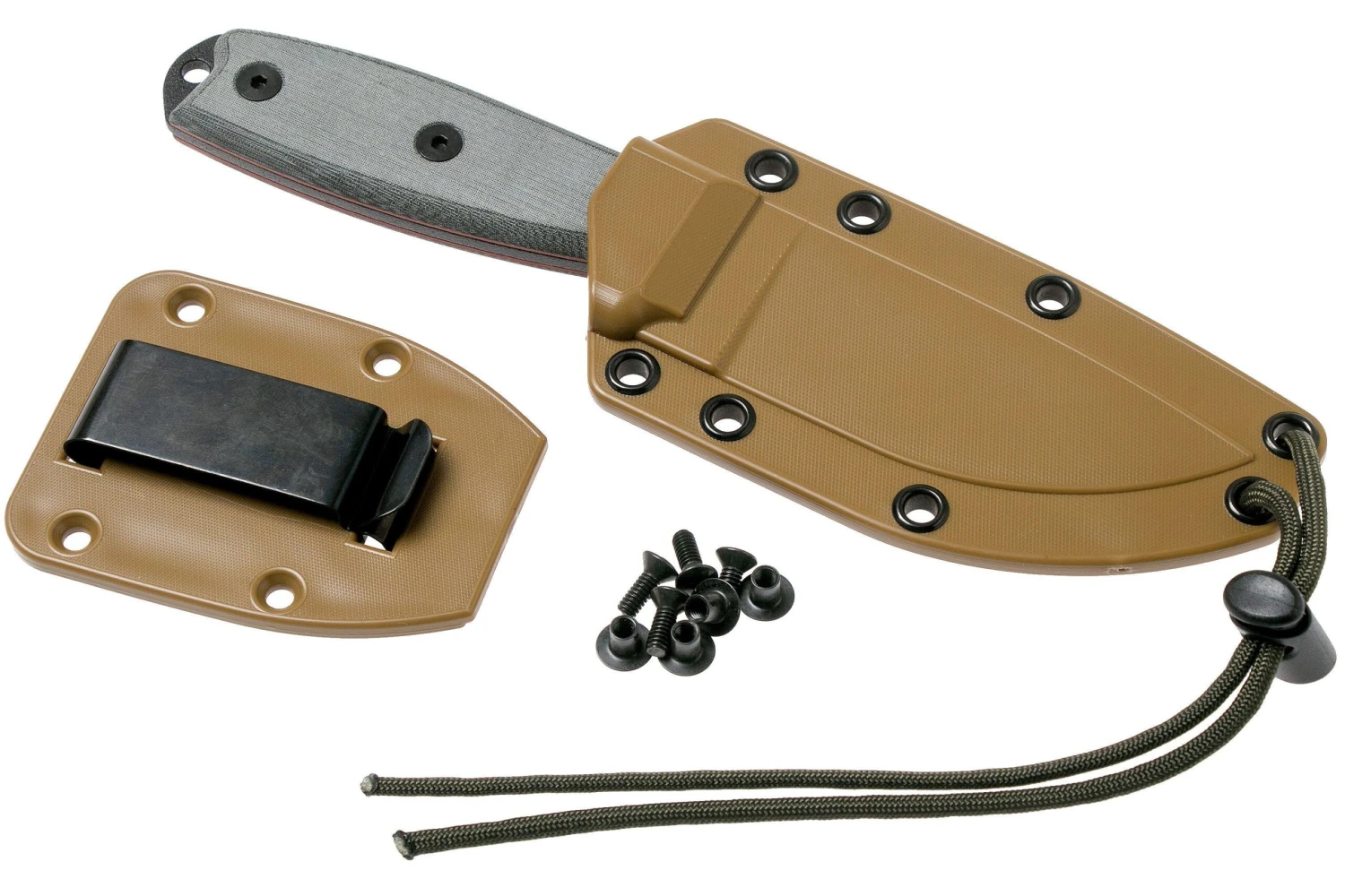 ESEE Model 3 Modifizierter Knauf Schwarze Klinge, Grauer Handgriff 3PM Mit Scheide + Clip 8 ESEE Model 3 Modifizierter Knauf Schwarze Klinge, Grauer Handgriff 3PM Mit Scheide + Clip – Bild 6
