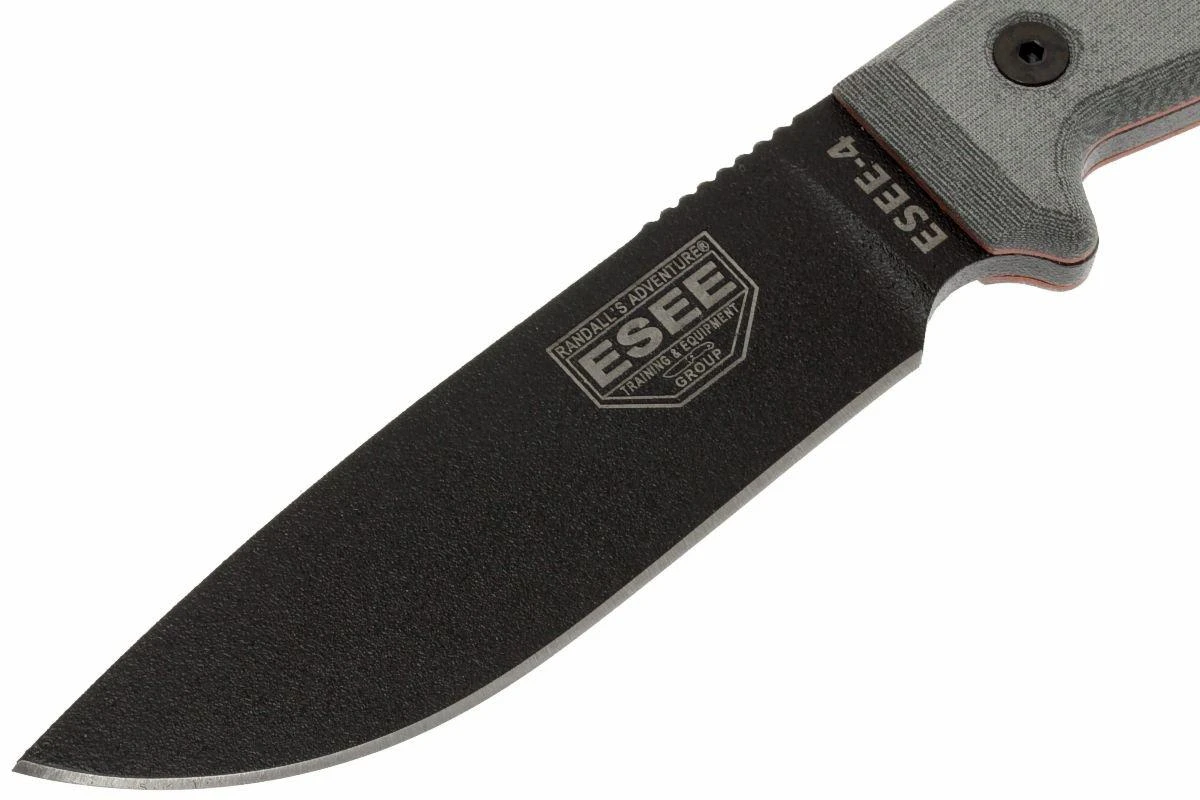 ESEE Model 4 Schwarze Klinge, Grauer Handgriff 4P-KO Survivalmesser Ohne Scheide 4 ESEE Model 4 Schwarze Klinge, Grauer Handgriff 4P-KO Survivalmesser Ohne Scheide – Bild 2