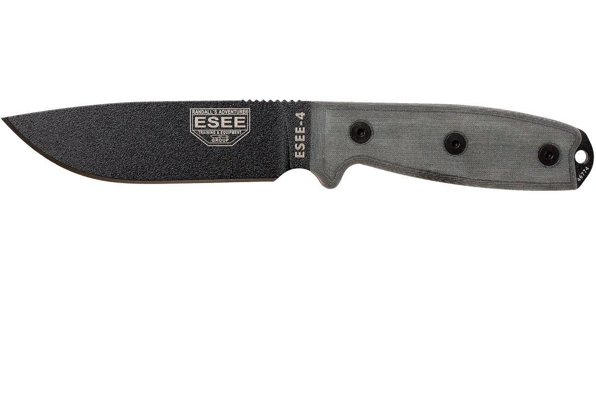 ESEE Model 4 Schwarze Klinge, Grauer Handgriff 4P-MB Inkl. Coyote Scheide + Clip Und MOLLE-back 3 ESEE Model 4 Schwarze Klinge, Grauer Handgriff 4P-MB Inkl. Coyote Scheide + Clip Und MOLLE-back