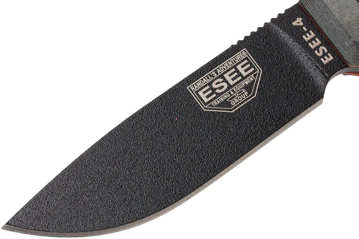 ESEE Model 4 Schwarze Klinge, Grauer Handgriff 4P-MB Inkl. Coyote Scheide + Clip Und MOLLE-back 5 ESEE Model 4 Schwarze Klinge, Grauer Handgriff 4P-MB Inkl. Coyote Scheide + Clip Und MOLLE-back – Bild 3