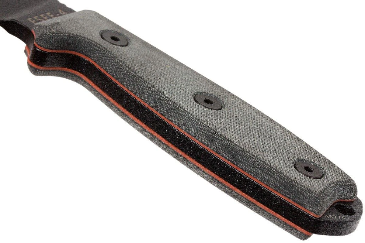 ESEE Model 4 Schwarze Klinge, Grauer Handgriff 4P-MB Inkl. Coyote Scheide + Clip Und MOLLE-back 6 ESEE Model 4 Schwarze Klinge, Grauer Handgriff 4P-MB Inkl. Coyote Scheide + Clip Und MOLLE-back – Bild 4