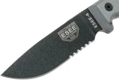 ESEE Model 4 Gezackte Klinge, Grauer Handgriff 4S-MB-B Mit Schwarzer Messerscheide + Clip Und MOLLE-back -Survival Knife Shop EE ESEE 4S MB B 03 esee knives