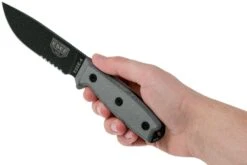 ESEE Model 4 Gezackte Klinge, Grauer Handgriff 4S-MB-B Mit Schwarzer Messerscheide + Clip Und MOLLE-back -Survival Knife Shop EE ESEE 4S MB B 06 esee knives