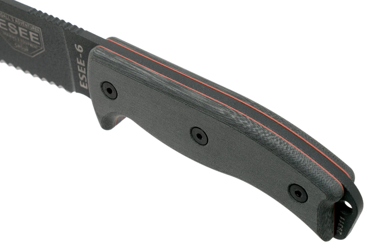 ESEE Model 6 Tactical Gunsmoke, Grauer Handgriff 6S-TG Mit Schwarzer Scheide + Gürtelclip 7 ESEE Model 6 Tactical Gunsmoke, Grauer Handgriff 6S-TG Mit Schwarzer Scheide + Gürtelclip – Bild 5