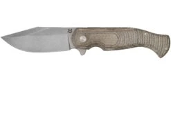 Fox Knives Eastwood Tiger 524G Stonewashed D2, Green Micarta Taschenmesser, Gudy Van Poppel Design