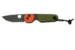 The James Brand The Redstone, OD Green + Orange PP, Black, Serrated, KN118197-01, Taschenmesser