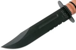 KA-BAR U.S. Army Knife 1219 Teils Wellenschliff, Feststehendes Messer, Lederscheide -Survival Knife Shop KA1219 03 ka bar