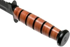 KA-BAR U.S. Army Knife 1219 Teils Wellenschliff, Feststehendes Messer, Lederscheide -Survival Knife Shop KA1219 04 ka bar