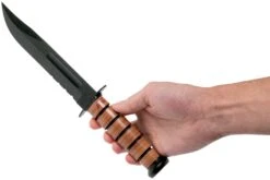 KA-BAR U.S. Army Knife 1219 Teils Wellenschliff, Feststehendes Messer, Lederscheide -Survival Knife Shop KA1219 06 ka bar