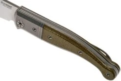 LionSteel Gitano Green Canvas Micarta GT01 CVG Taschenmesser, Gudy Van Poppel Design -Survival Knife Shop LI GT01 CVG 07 lionsteel