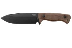 Lionsteel T6 Old Black, Natural Canvas Micarta T6B-CVN Feststehendes Messer