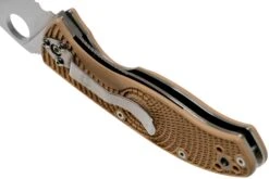 Spyderco Tenacious Lightweight C122PSTN FRN Taschenmesser Mit Teilwellenschliff, Tan 13 Spyderco Tenacious Lightweight C122PSTN FRN Taschenmesser Mit Teilwellenschliff, Tan -Survival Knife Shop SPC122PSTN 05 spyderco