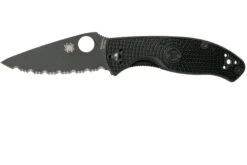 Spyderco Tenacious Lightweight C122SBBK FRN Taschenmesser Mit Wellenschliff, Schwarz