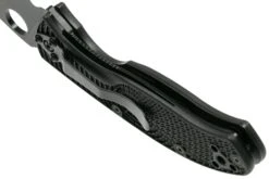 Spyderco Tenacious Lightweight C122SBBK FRN Taschenmesser Mit Wellenschliff, Schwarz -Survival Knife Shop SPC122SBBK 05 spyderco