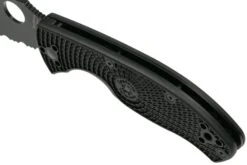 Spyderco Tenacious Lightweight C122SBBK FRN Taschenmesser Mit Wellenschliff, Schwarz -Survival Knife Shop SPC122SBBK 07 spyderco