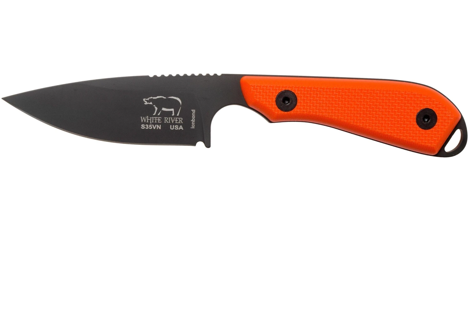 White River Knives M1 Backpacker Pro Orangefarbenes G10, Schwarzes Ionbond Feststehendes Messer, Kydexscheide 3 White River Knives M1 Backpacker Pro Orangefarbenes G10, Schwarzes Ionbond Feststehendes Messer, Kydexscheide