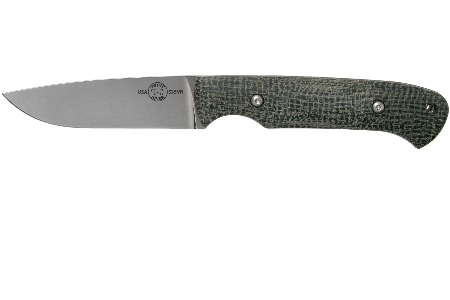 White River Knives Hunter Black Burlap Micarta Jagdmesser, Owen Baker Jr. Design 3 White River Knives Hunter Black Burlap Micarta Jagdmesser, Owen Baker Jr. Design