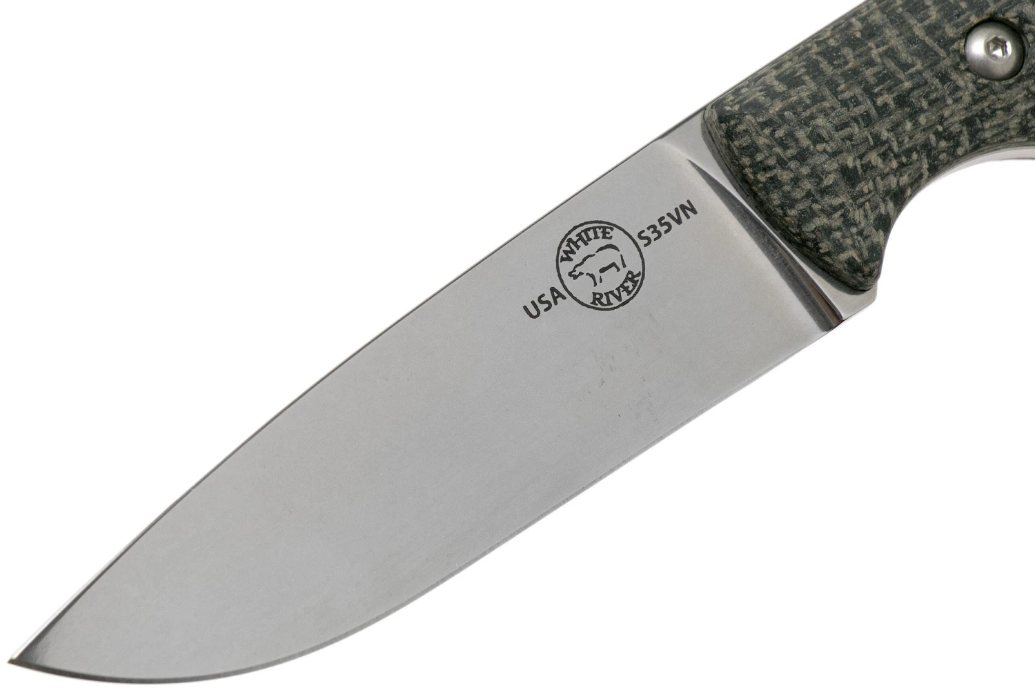 White River Knives Hunter Black Burlap Micarta Jagdmesser, Owen Baker Jr. Design 5 White River Knives Hunter Black Burlap Micarta Jagdmesser, Owen Baker Jr. Design – Bild 3